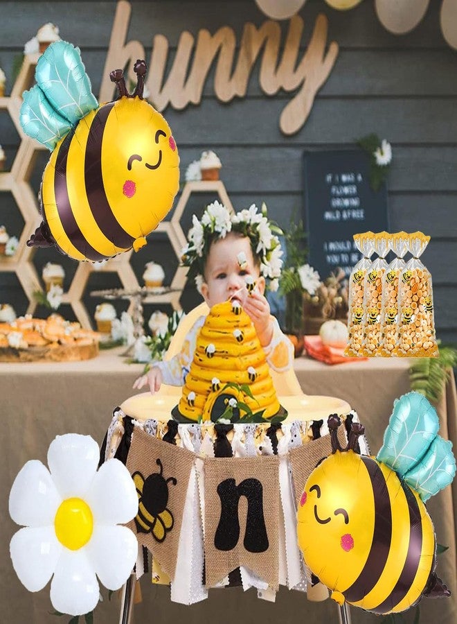 CSTYWC 50PCS Bee Cellophane Treat Bags Yellow Honey Bee Plastic Candy Goodie Bags Party Favor Bags with Twist Ties for Birthday Baby Shower Party Gift Wrapping Supplies - Image 5